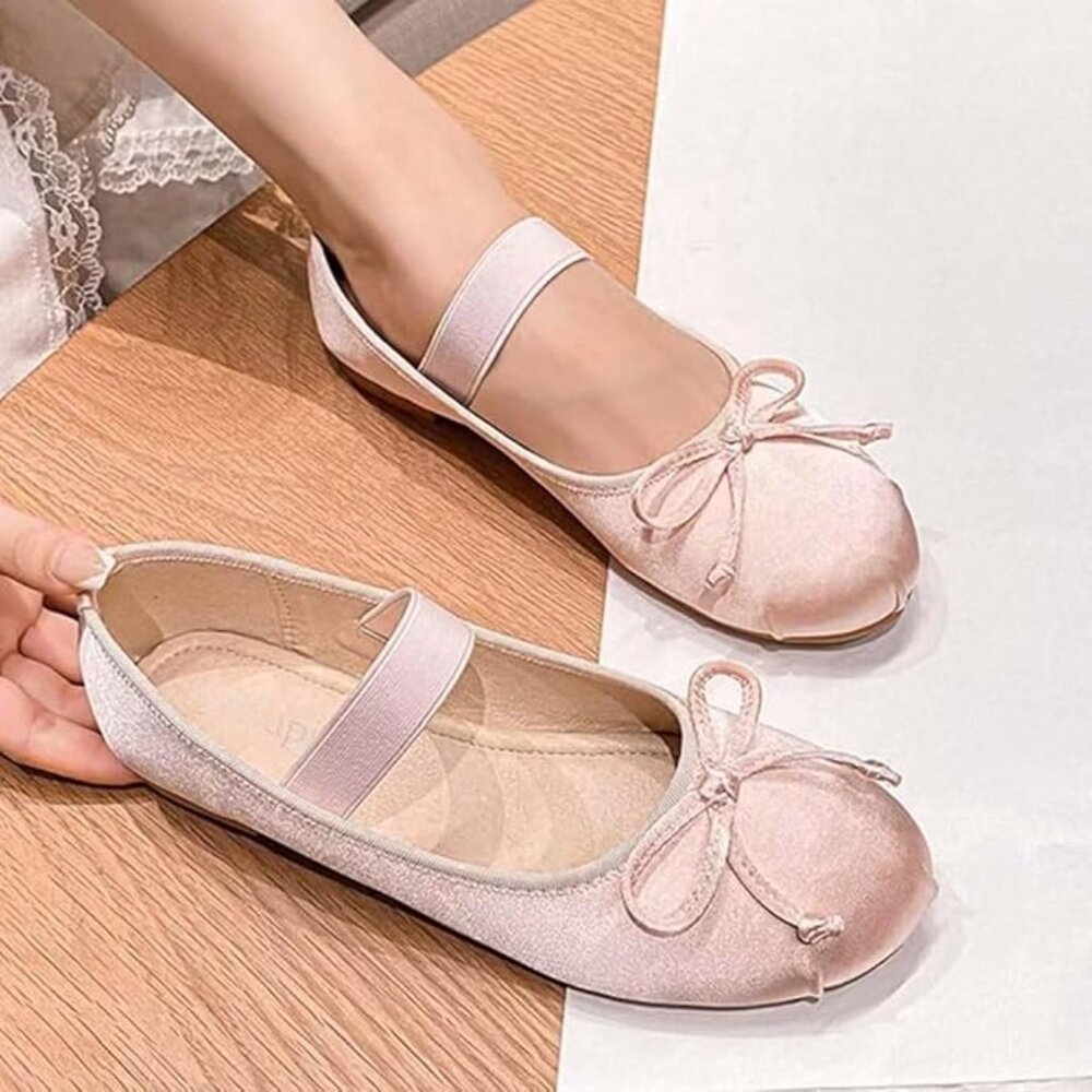 Women's Pink Ballet Flats  Non-Slip Sole